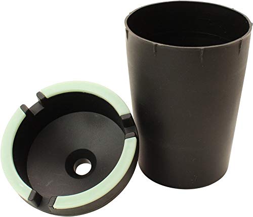 VIP Home Essentials Stub Out Glow in The Dark And Non-Glow - Butt Bucket Ashtray (Black, Regular)