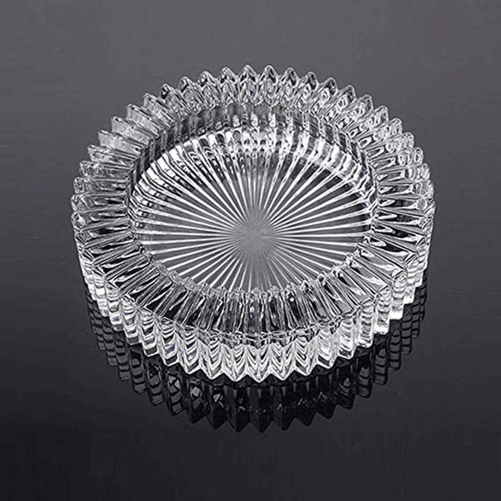 BEST PRODUCT Glass Ashtray/Candy Dish - for Home OR Office - Smoke Collectible Tribal Decoration - (Round) Asymmetrical (6", New Asymmetrical)