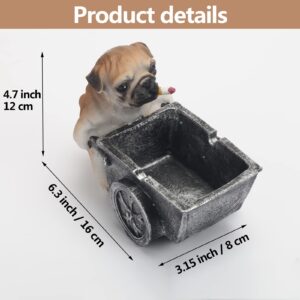 Muchly Creative Ashtray,Cute Funny dog Shape Ash Tray Set,Tabletop Portable Modern Ashtrays, Ceramic Desktop Ash Holder for Patio Home Office,Great Gift for Men Women