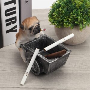 Muchly Creative Ashtray,Cute Funny dog Shape Ash Tray Set,Tabletop Portable Modern Ashtrays, Ceramic Desktop Ash Holder for Patio Home Office,Great Gift for Men Women