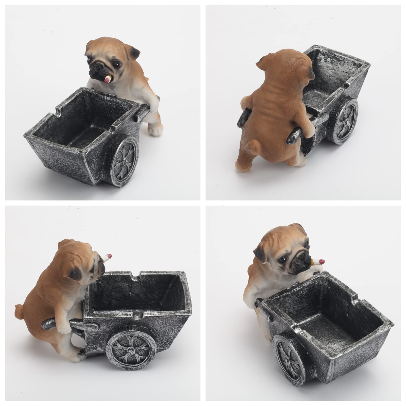 Muchly Creative Ashtray,Cute Funny dog Shape Ash Tray Set,Tabletop Portable Modern Ashtrays, Ceramic Desktop Ash Holder for Patio Home Office,Great Gift for Men Women