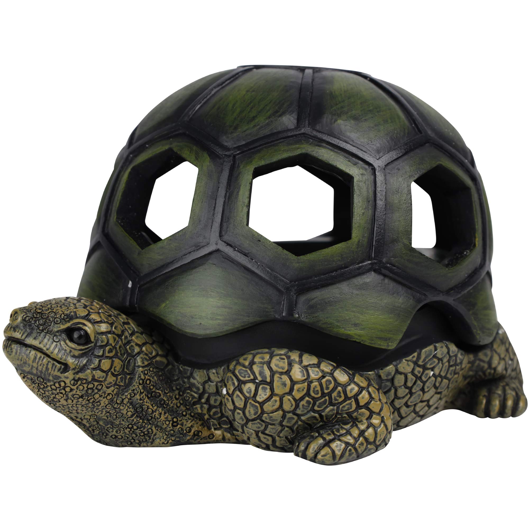 KiwiKols Large Turtle Ashtray - Cigar Use - Dark Green Resin - Discrete Decoration - Smoker Enthusiast - Cigarettes - Smokeless & Windproof - Outdoor Patio Ashtray