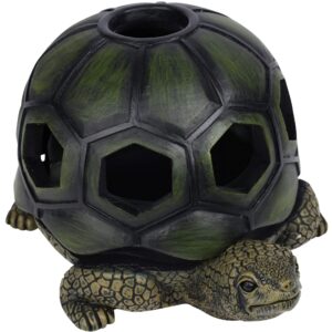 KiwiKols Large Turtle Ashtray - Cigar Use - Dark Green Resin - Discrete Decoration - Smoker Enthusiast - Cigarettes - Smokeless & Windproof - Outdoor Patio Ashtray