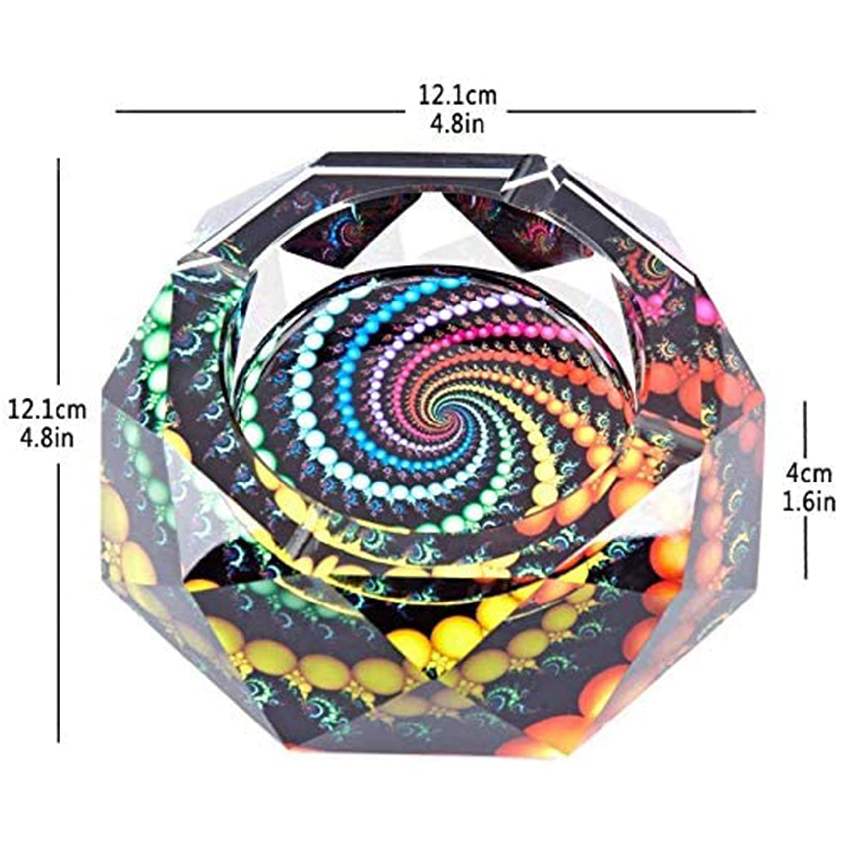 Cigarette Ashtray Ash Holder Case-Creative Crystal Cigarette Ashtray for Indoor or Outdoor Use Ash Holder for Smokers Desktop Smoking Ash Tray for Home Office Decoration (Multicolor)