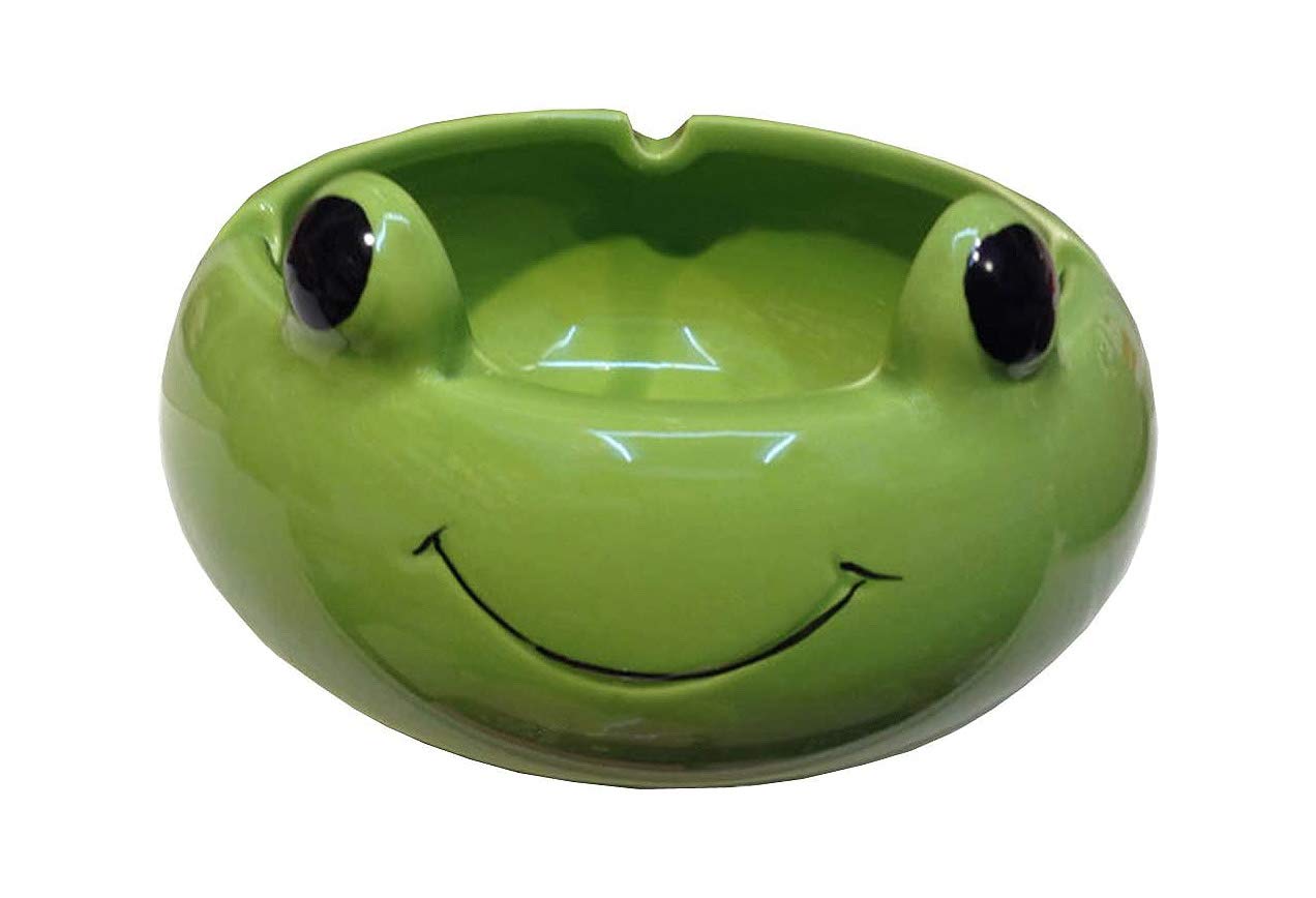 123Arts Ceramic Frog Ashtray Animal Ashtray Flowerpot Home Decor