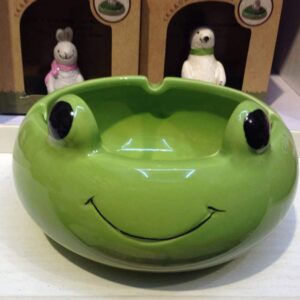 123Arts Ceramic Frog Ashtray Animal Ashtray Flowerpot Home Decor