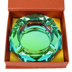 Cigar Ashtray Home Ashtrays - Glass Ashtray for Weed Ashtrays for Cigarettes Outdoor Indoor Colorful Crystal Ashtray for Father's Day Gift birthday Gift Christmas Gift