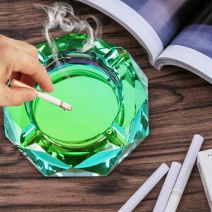 Cigar Ashtray Home Ashtrays - Glass Ashtray for Weed Ashtrays for Cigarettes Outdoor Indoor Colorful Crystal Ashtray for Father's Day Gift birthday Gift Christmas Gift