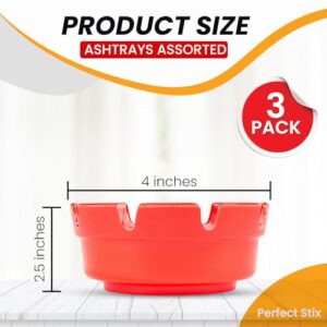 Perfect Stix 4" Red Ashtrays- Pack of 3ct