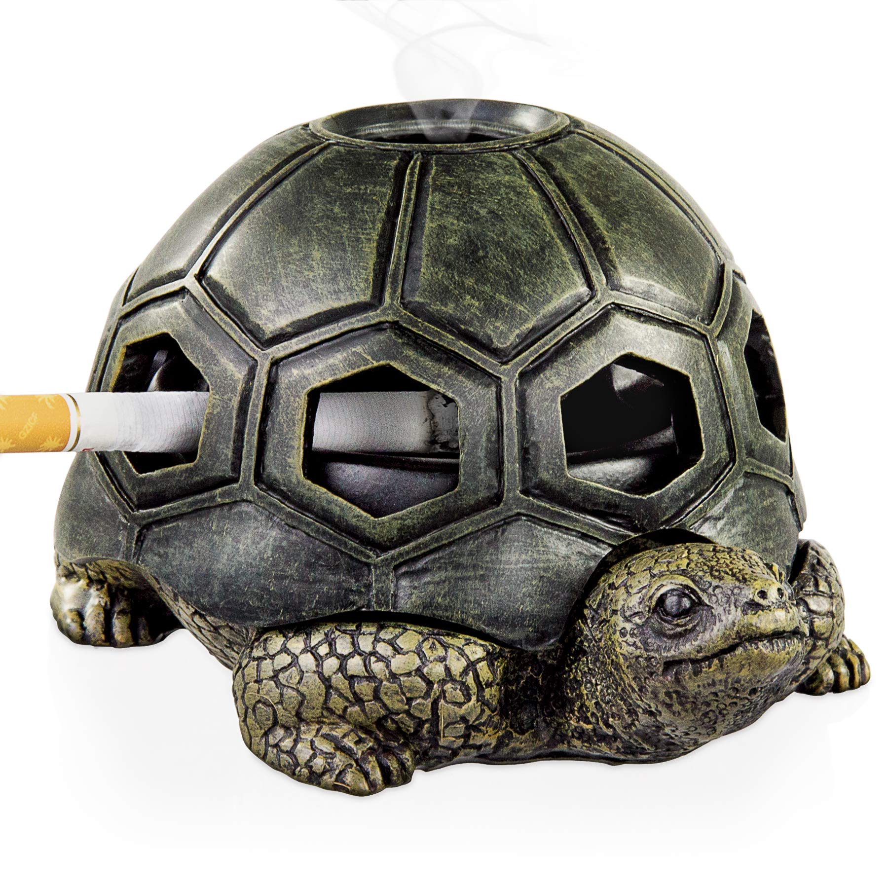 LESES Ashtray for Cigarettes Outdoor Ashtrays with Lid Cute Turtle Ash Tray for Home Office Garden Porch Decor Gift for Dad Father