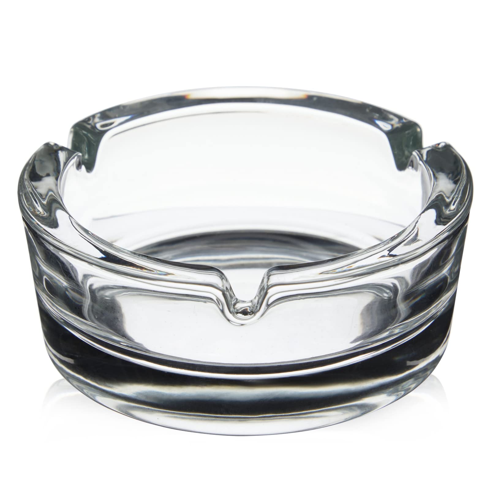 Juvale 6 Pack Bulk Clear Glass Ashtrays for Cigarettes and Cigars, Outdoor and Indoor Use (4 x 1.5 In)