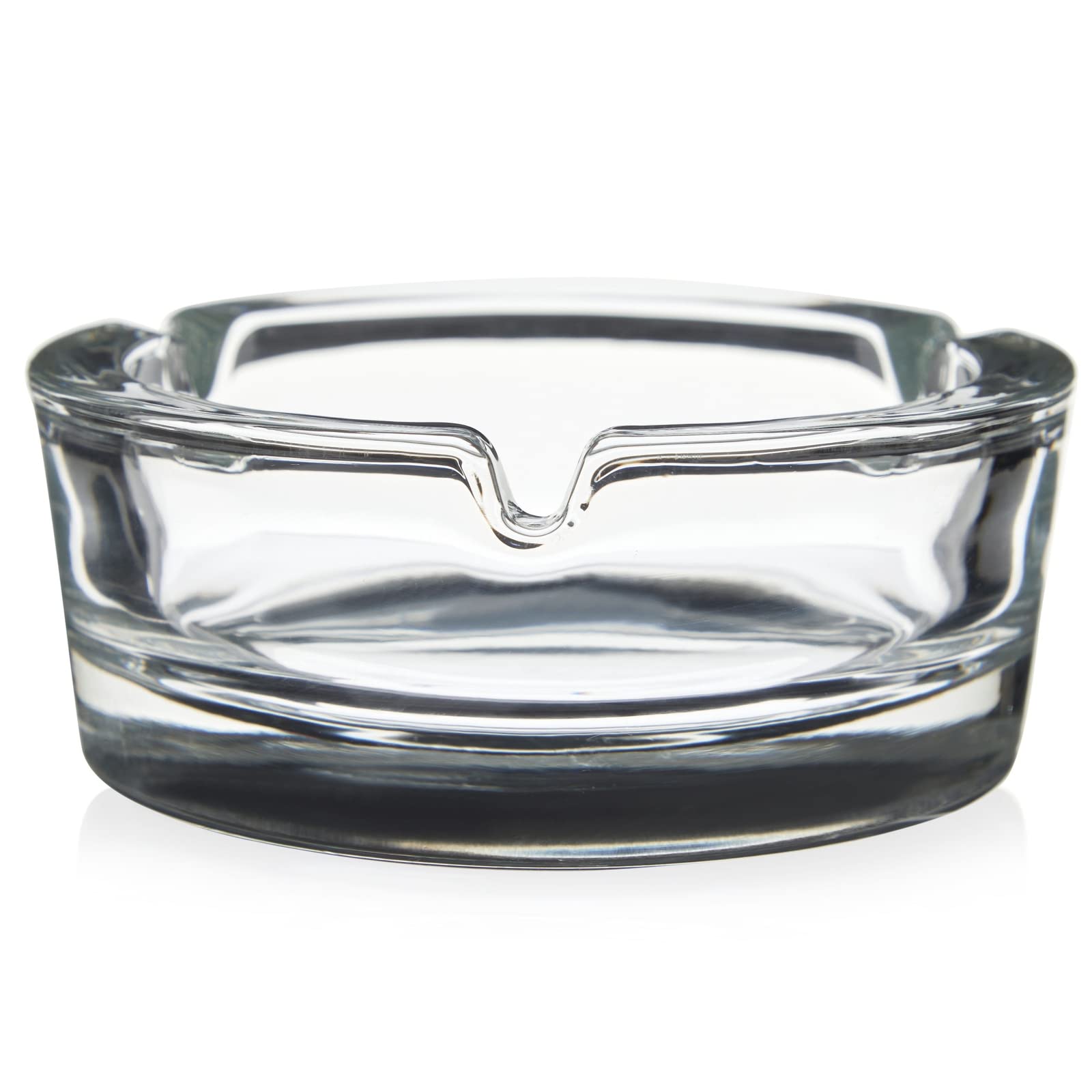 Juvale 6 Pack Bulk Clear Glass Ashtrays for Cigarettes and Cigars, Outdoor and Indoor Use (4 x 1.5 In)