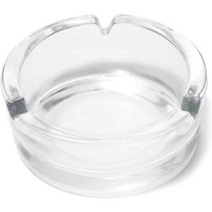 Juvale 6 Pack Bulk Clear Glass Ashtrays for Cigarettes and Cigars, Outdoor and Indoor Use (4 x 1.5 In)