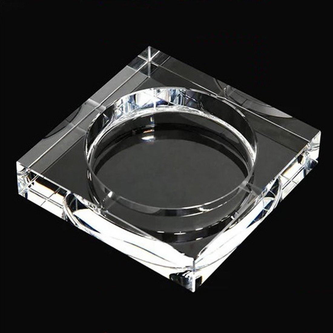 Amlong Crystal Large Square Crystal Ashtray with Gift Box, 6 x 6 inch (150mm X150mm), Clear