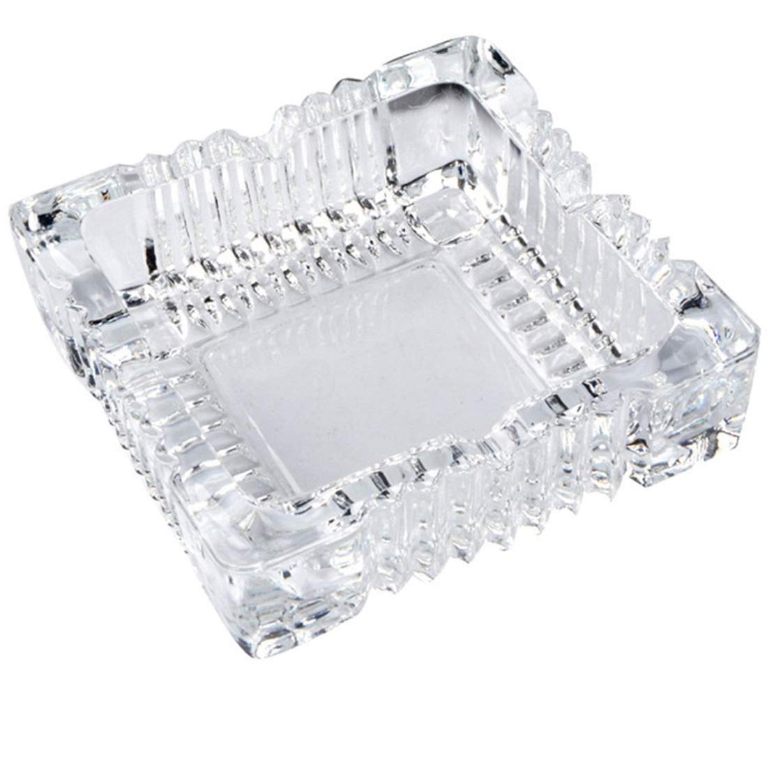 2PCS 4 inch Ashtray,Square Tabletop Glass Ashtray Smoke Collectible Tribal Decoration