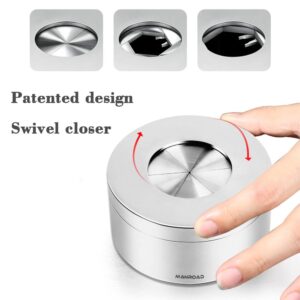 MANROAD Ashtray, Smokeless Ashtrays for Cigarettes Indoor Cigar Ashtrays 304 Stainless Steel Ash Tray Outdoor Car Ashtray with Lid Smell Proof Windproof Ashtray for Home Office Patio Decoration