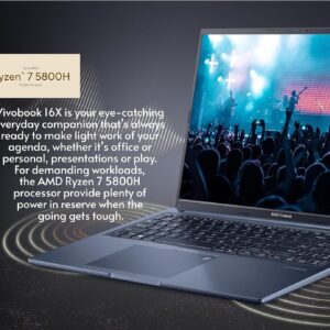 ASUS 2023 Newest Vivobook Laptop, 16" HD Display, AMD Ryzen 7 5800HS Processor(Beat i7-1195G7), 16GB RAM, 1TB SSD, AMD Radeon Graphics, WiFi 6, Chiclet Keyboard, Thin and Light, Windows 11 Home