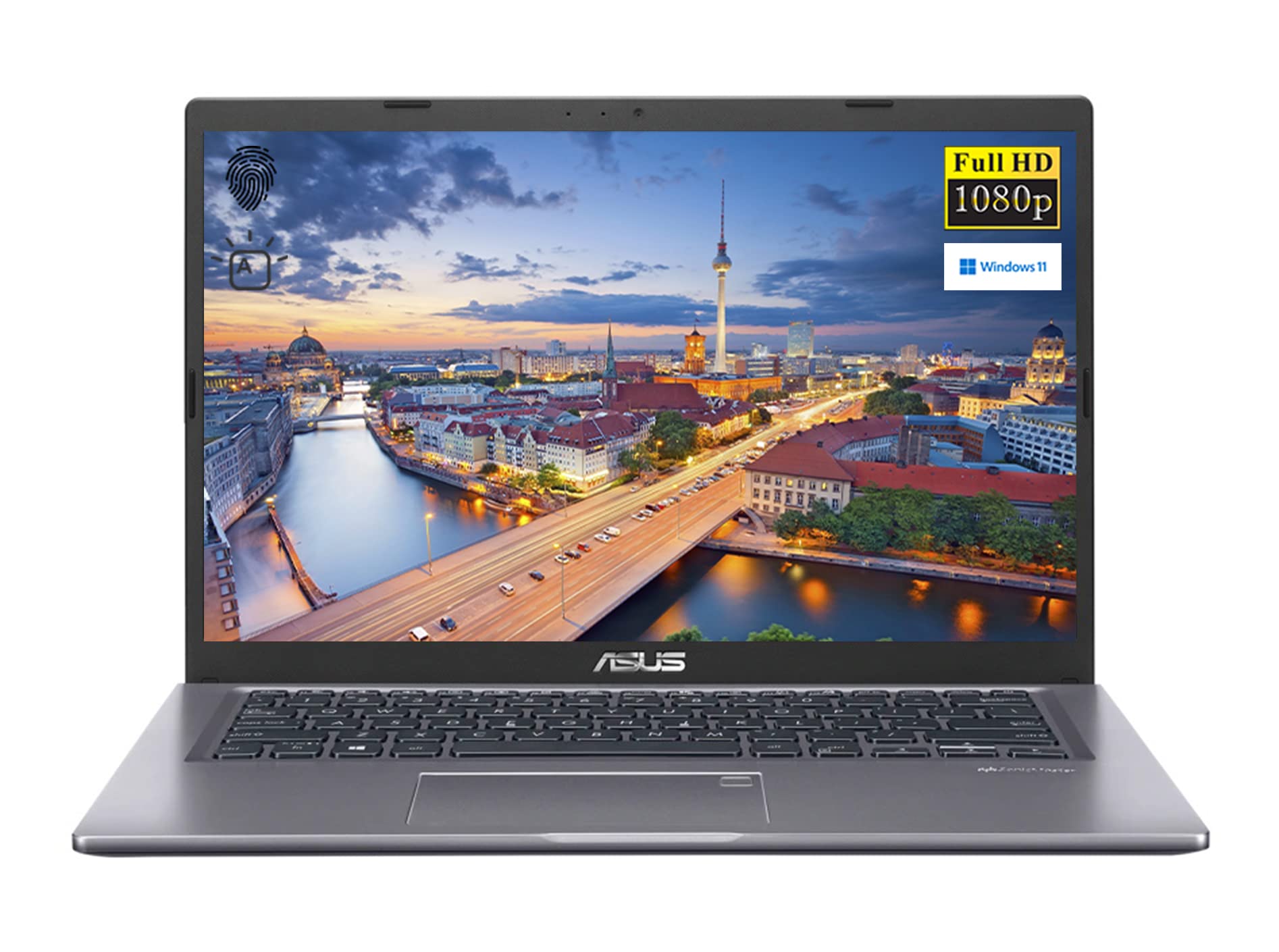 ASUS VivoBook 14" FHD 1080p Laptop, Intel Core i3-1115G4, 20GB RAM, 1TB PCIe SSD, Fingerprint Reader, Backlit Keyboard, HDMI, WiFi, Webcam, Windows 11 Home, Slate Grey