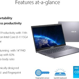 asus VivoBook 14 Slim Laptop Computer, 14" IPS FHD Display, Intel Core i3-1115G4 Processor, 20GB DDR4 RAM, 1TB PCIe SSD, Backlit Keyboard, hdmFingerprint Reader, HDMI, Windows 11 Home S, Slate Grey