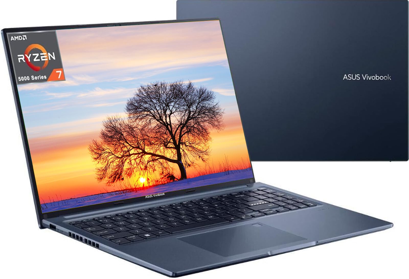 ASUS 2023 Newest Vivobook Laptop, 16" HD Display, AMD Ryzen 7 5800HS(Beat i7-1195G7), 12GB RAM, 512GB SSD, AMD Radeon Graphics, WiFi 6, Chiclet Keyboard, USB-A&C, Windows 11 Home, Bundle with JAWFOAL