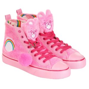 Care Bears Adult Pink Cheer Bear Shoes with Faux Fur and Embroidered Details (US Footwear Size System, Adult, Women, Numeric, Medium, 5)