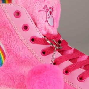 Care Bears Adult Pink Cheer Bear Shoes with Faux Fur and Embroidered Details (US Footwear Size System, Adult, Women, Numeric, Medium, 5)