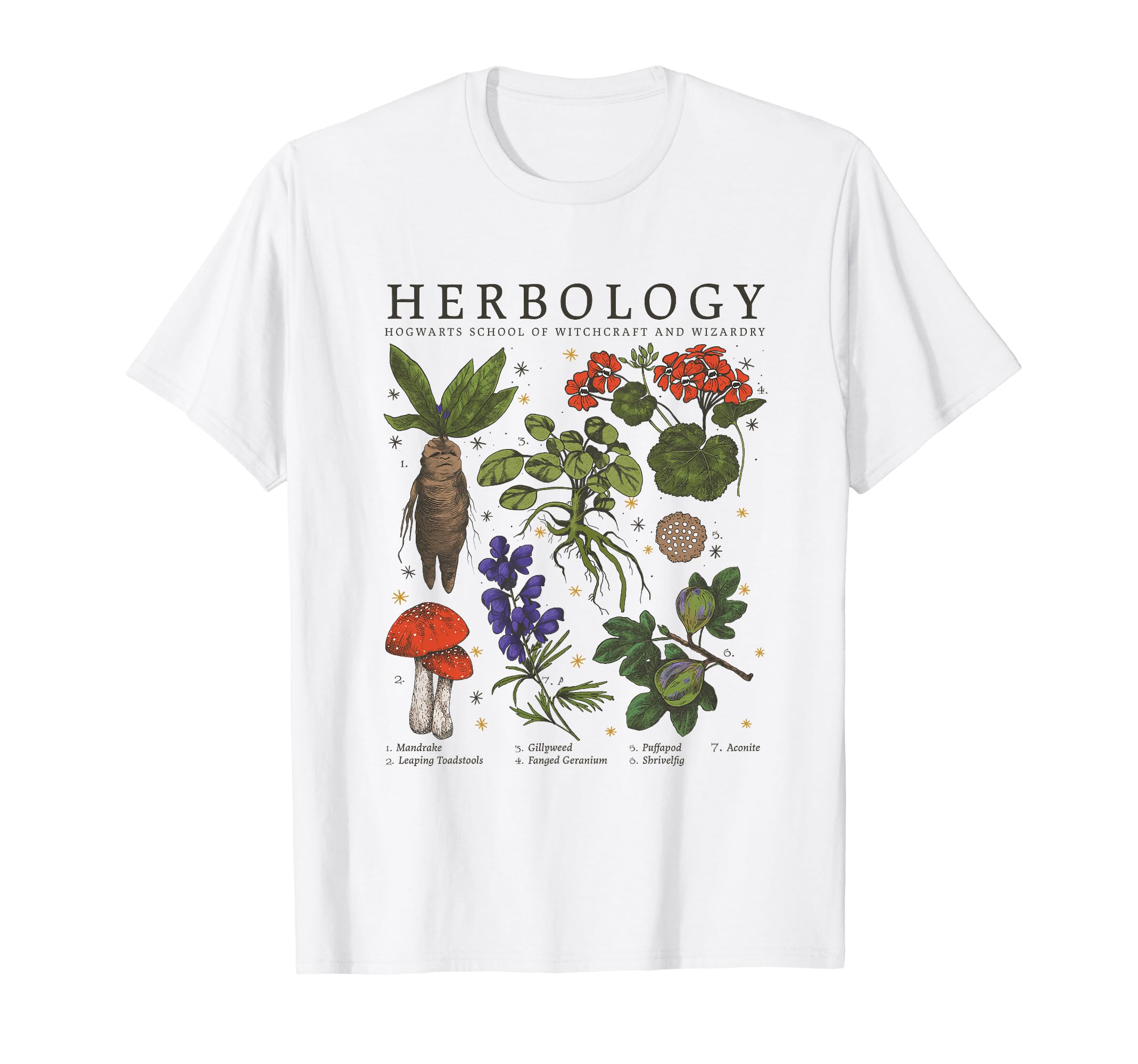 Harry Potter Herbology Plants Short Sleeve T-Shirt