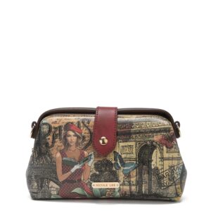 nicole lee amaya mini crossbody, multi zip compartments, adjustable detachable crossbody strap, small (paris fashion week)