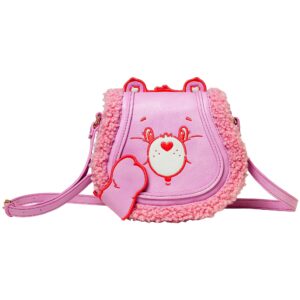 danielle nicole care bears crossbody bag, love-a-lot bear purse, pink
