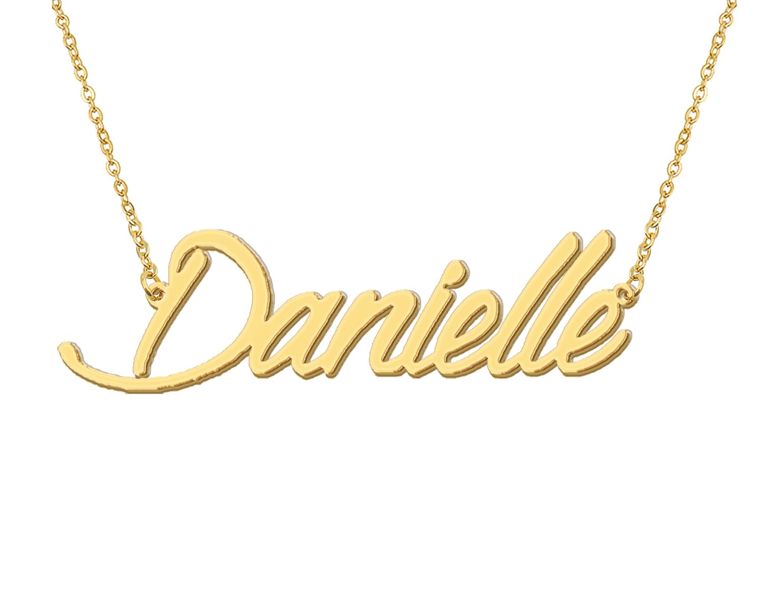 Aoloshow Danielle Name Pendant Necklace 18k Gold Plated Layer Choker Name Necklace Stainless Steel Jewelry for Familys