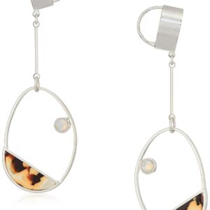 Danielle Nicole Balancing Act Womens Hangin' Out Drop Earrings, Worn Silver/White Opal/Brown Resin