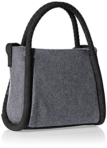 Danielle Nicole Womens Brigit Wool Blend Mini Bucket Handbag Gray Small