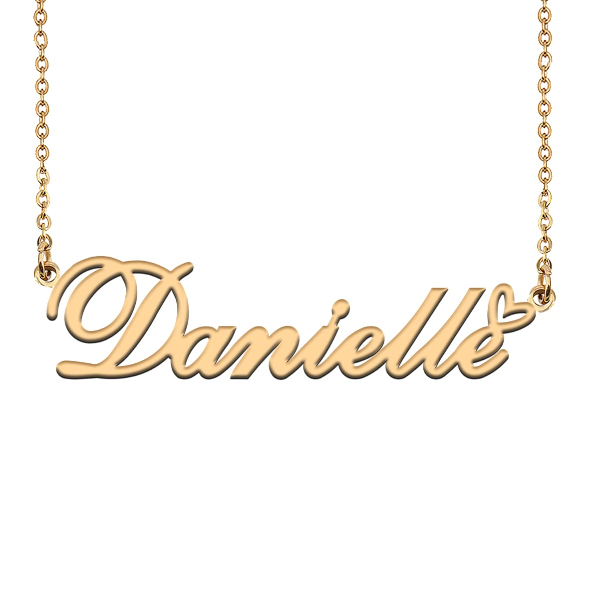 HUAN XUN Unique Name Necklace Gold with Heart Customized Jewelry Gifts for Women Danielle