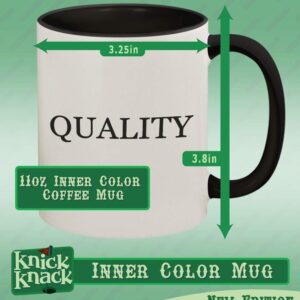 Knick Knack Gifts #nicoles - 11oz Ceramic Colored Handle and Inside Coffee Mug Cup, Black