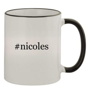 Knick Knack Gifts #nicoles - 11oz Colored Handle and Rim Coffee Mug, Black