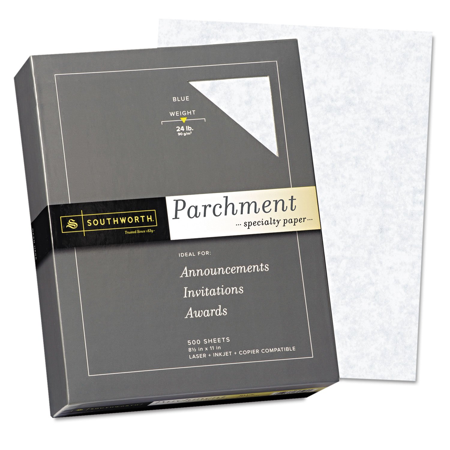 Southworth Parchment Paper, 8.5" x 11", 24 lb/90 GSM, Blue, 500 Sheets - Packaging May Vary (964C)