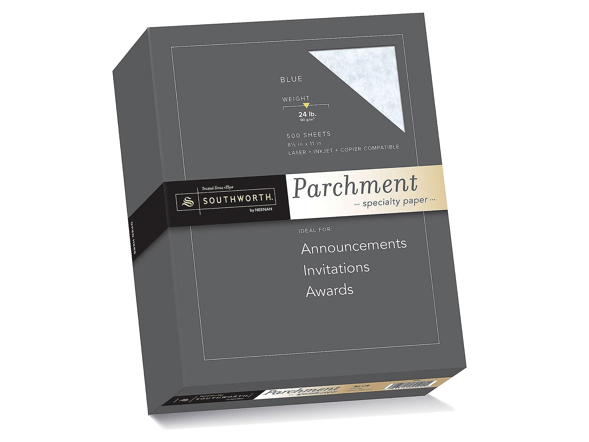 Southworth Parchment Paper, 8.5" x 11", 24 lb/90 GSM, Blue, 500 Sheets - Packaging May Vary (964C)