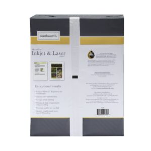 Southworth Inkjet & Laser Printer Paper, 8.5" x 11", 28 lb., Radiant White, 550 Sheets (91723-01)