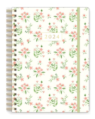 Southworth Planner (January 2024-December 2024), 8.5" x 11", Coral Bouquets, Premium 28#/105 gsm Paper, Large Twin Wire (91056)