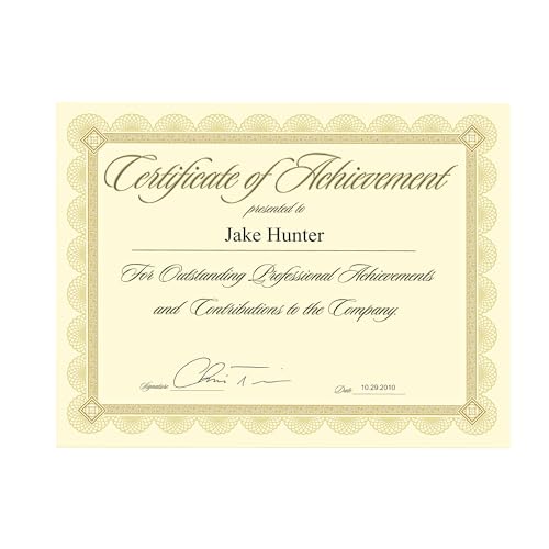 Southworth® Premium Foil Certificates, 8 1/2" x 11", 66 Lb, Ivory/Gold Foil Spiro, Pack of 15