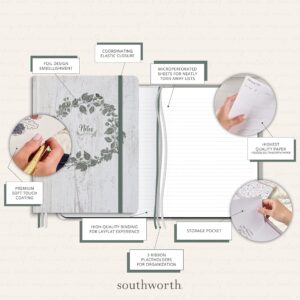Southworth Premium Journal, 5.5”x 8.25”, Periwinkle Burst Design, Premium 28lb/105 gsm Paper, Medium Book Bound Journal, 3 Ribbon Placeholders, 80 Ruled Sheets/160 Ruled Pages (91931)