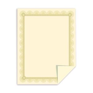 Southworth® Premium Foil Certificates, 8 1/2" x 11", 66 Lb, Ivory/Gold Foil Spiro, Pack of 15