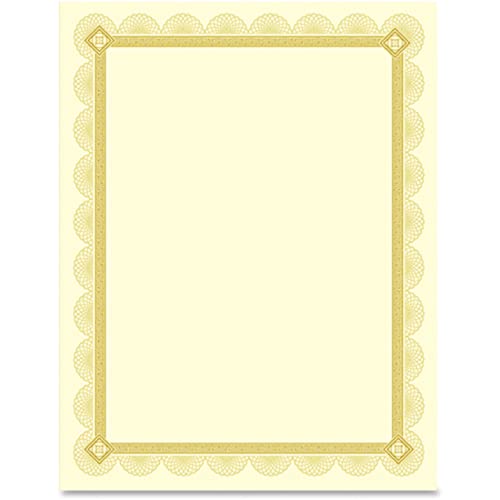 Southworth® Premium Foil Certificates, 8 1/2" x 11", 66 Lb, Ivory/Gold Foil Fleur, Pack Of 15