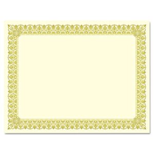 Southworth® Premium Foil Certificates, 8 1/2" x 11", 66 Lb, Ivory/Gold Foil Fleur, Pack Of 15