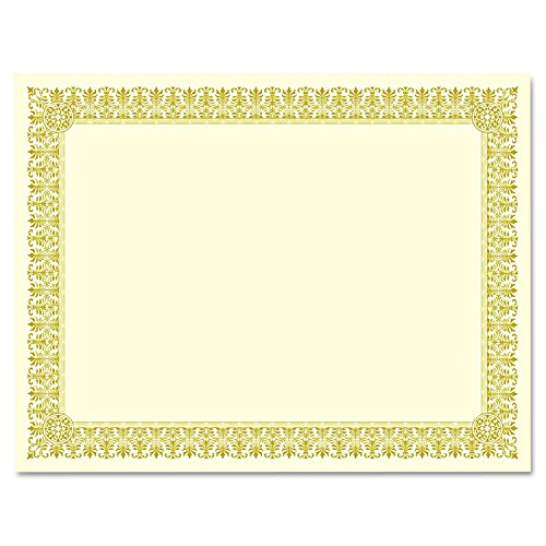 Southworth® Premium Foil Certificates, 8 1/2" x 11", 66 Lb, Ivory/Gold Foil Fleur, Pack Of 15