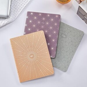 Southworth Premium Journal Set (3pk), 6.5”x 8.5”, Ethereal Geometrics (3 Coordinating Designs), Premium 28lb/105gsm Paper, Flex Journals, 32 Ruled Sheets/64 Pages Per Journal (91071)