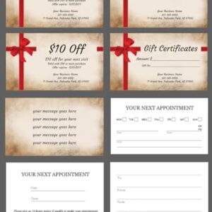 IMPACTONLINEPRINTING Custom Business cards - Good for Gift Certificates, Coupon cards, Thank you cards (BROWN-RIBBON)