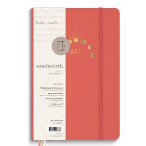 Southworth Medium Case Bound Journal, 5.5" x 8.25", Boho Mystical Pink, Premium 28 lb/105 gsm Paper, 160 Lined Sheets (91388)