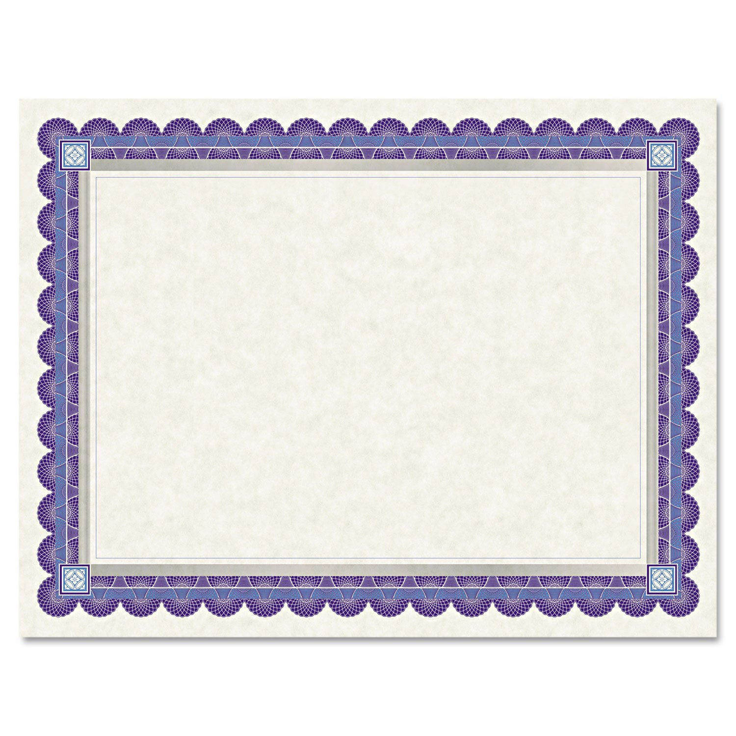 Southworth CT1R Foil-Enhanced Parchment Certificates Ivory/Blue/Silver 24 lb 8.5 x 11 15/Pk