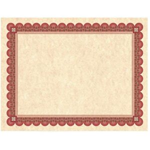 Southworth® Foil-Enhanced Parchment Certificates, 8 1/2" x 11", 24 lb, Copper/Red/Brown, Pack of 25